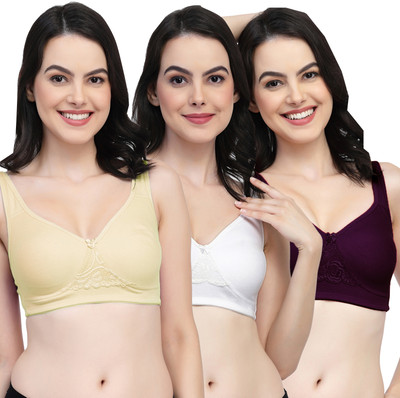 COLLEGE GIRL CG1214Mino Women Minimizer Non Padded Bra(Beige, White, Purple)
