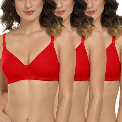 TWEENS Tweens Lightly Padded Full Coverage T-Shirt Bra Women T-Shirt Lightly Padded Bra(Red)