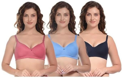 Gatiman Enterprise Women Everyday Heavily Padded Bra(Pink, Purple, Beige)
