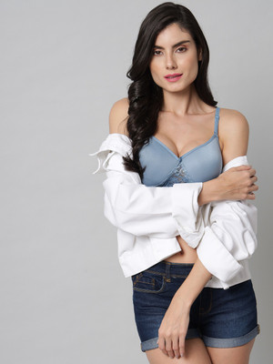 CALCADOS Stylish new color Full Coverage Women Push-up Lightly Padded Bra(Blue)