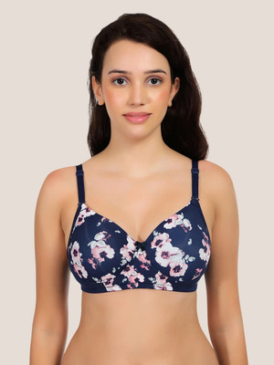 POOJA RAGENEE T-Shirt bra Women Full Coverage Lightly Padded Bra(Dark Blue, White)