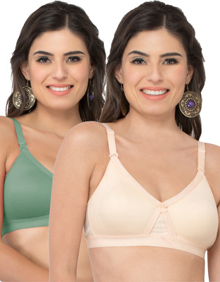 COLLEGE GIRL CG1304 Women Minimizer Lightly Padded Bra(Beige, Green)