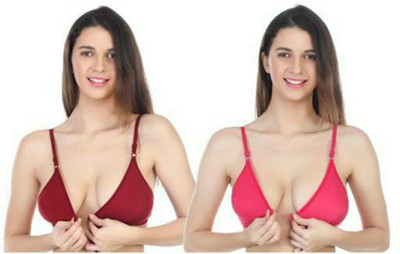 DILSOZ FRONT OPEN BRA Women T-Shirt Non Padded Bra(Multicolor)