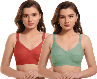elina Women Minimizer Non Padded Bra(Red, Green)
