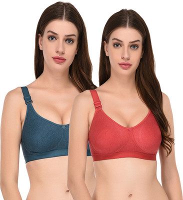 elina Women Minimizer Non Padded Bra(Green, Orange)