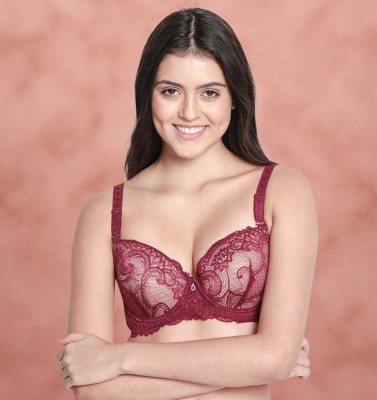 Susie Susie PeachParfait Wirefree Moulded Full Coverage Bra Women Balconette Lightly Padded Bra(Maroon)