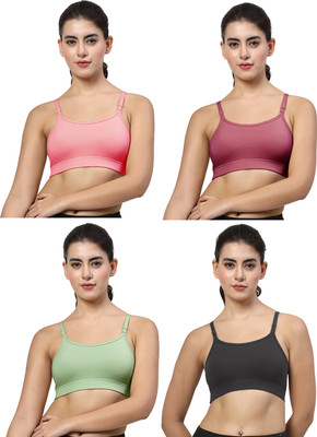 LILY Women Sports Non Padded Bra(Pink, Red, Black, Green)