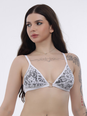 Selfcare SELFCARE Womens Net Lightly Padded Half Coverage Plunge Bra - SN4325 Women Plunge Lightly Padded Bra(White)