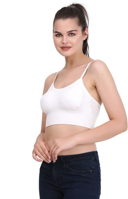 Payal Creation Women Sports Lightly Padded Bra(White)