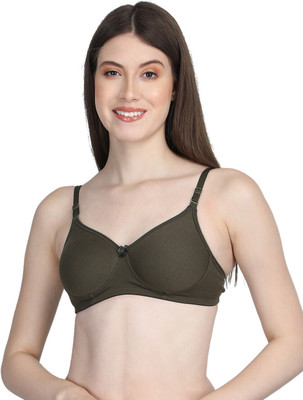 Nakshu 1N2030B-Women's Padded Wire free Double Fabric Breathable Net Spacer Bra Women Push-up Lightly Padded Bra(Multicolor)