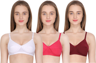 uzuns Women Full Coverage Heavily Padded Bra(White, Maroon, Pink)