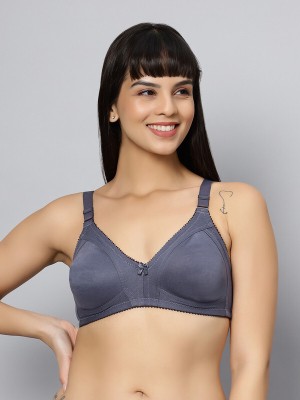 BlueNixie Blue Nixie Cotton Material T shirt bra with Wirefree Women Full Coverage Non Padded Bra(Grey)