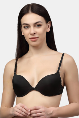 PrettyCat PrettyCat Multiway Front Open Pushup Bra. Women Push-up Heavily Padded Bra(Black)