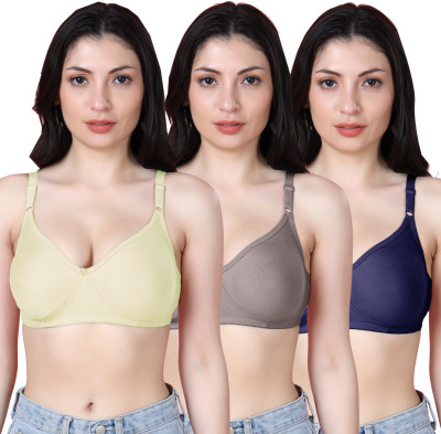 Shyam Sons FLAIR Emily Women T-Shirt Non Padded Bra(Beige, Brown, Dark Blue)