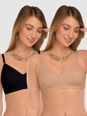 DAISY DEE D'SIZN Women Everyday Non Padded Bra(Black, Beige)