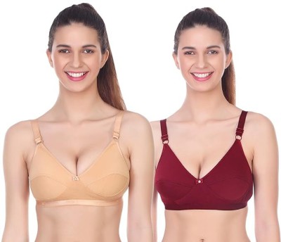 DILSOZ women cotton bra Women Everyday Non Padded Bra(Maroon, Gold)