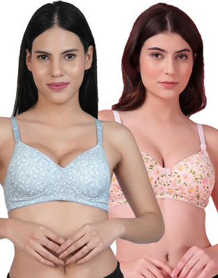 Shyam Sons FLAIR Polypad Women T-Shirt Lightly Padded Bra(Multicolor)