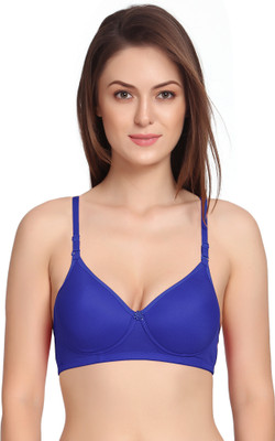 Funahme Women Full Coverage Lightly Padded Bra(Blue)
