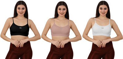 Shophousses Women's Cotton Full Comfortable Lightly Padded Pull On Bra For Everyday Wear Women Everyday Lightly Padded Bra(Black, Brown, White)