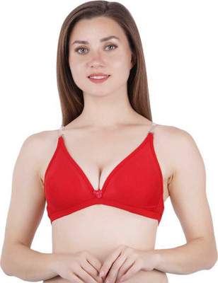 Ronic Collections Women Full Coverage Non Padded Bra(Red)