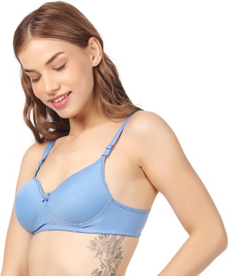 Extoes Women Push-up Lightly Padded Bra(Blue)