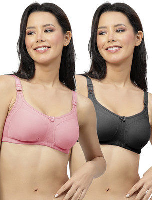 Shyam Sons FLAIR 2052 Women Minimizer Non Padded Bra(Maroon, Black)