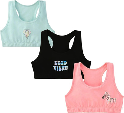 YouGotPlanB Girls Training/Beginners Non Padded Bra(Multicolor)