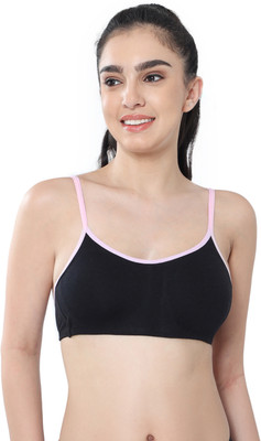 Envie 1103 - Non-Padded Non-Wired Full Coverage Beginners Bra Women Cami Bra Non Padded Bra(Black)