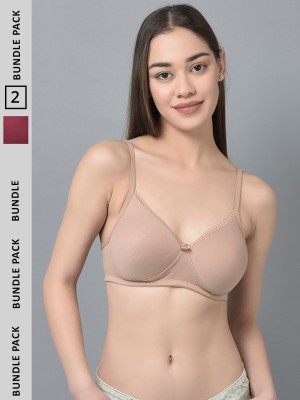 Dollar Missy Wire-Free Full Coverage Padded T-Shirt Women T-Shirt Heavily Padded Bra(Brown, Beige)