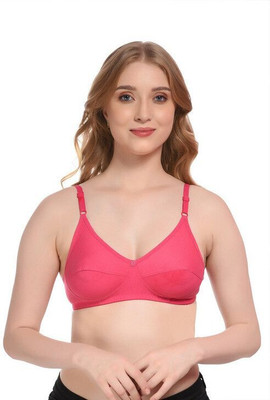 Olina Women Stylish Full Coverage Bra Women Push-up Non Padded Bra(Pink)