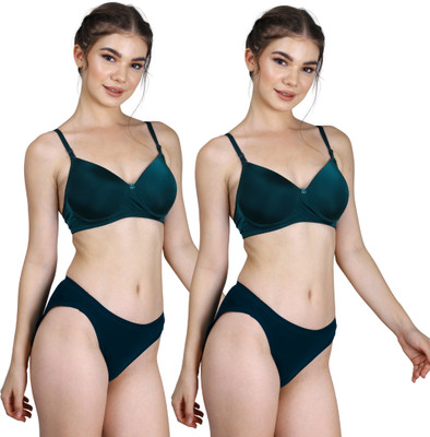 CARLTON LONDON Women Everyday Lightly Padded Bra(Dark Green, Dark Green)