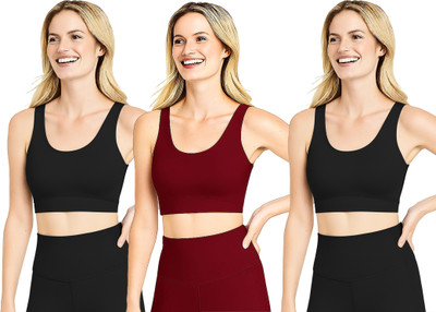 MEEMBOOLI Girls Sports Non Padded Bra(Multicolor)