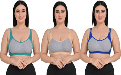 PIVLU Non Padded Women Sports Non Padded Bra(Multicolor)