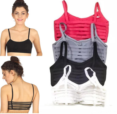 Feidusun Sports Bra::Short Bra::Bralette Women Sports Lightly Padded Bra(Black, Grey, Red, White)