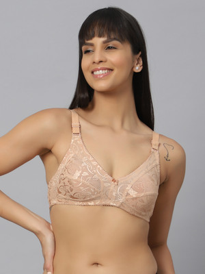 BlueNixie Women Full Coverage Non Padded Bra(Beige)