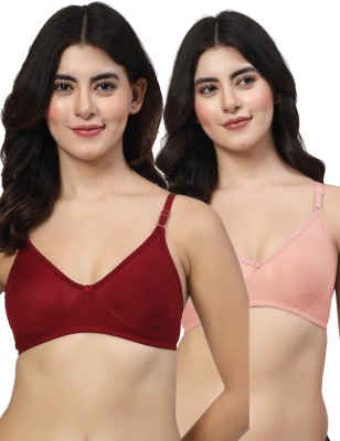 LILY ayir Women T-Shirt Non Padded Bra(Maroon, Pink)