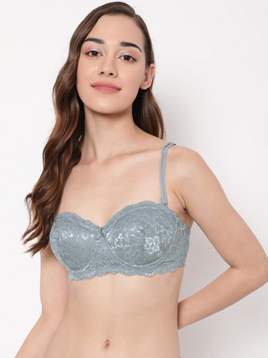 Clovia Women Balconette Lightly Padded Bra(Grey)