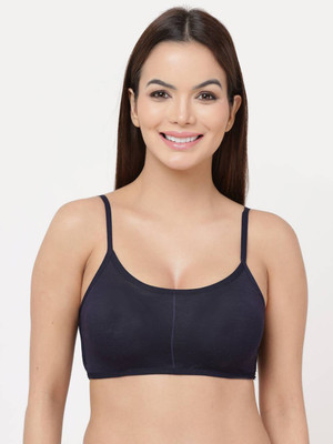 MUSKI COLLECTION Women's Lightly Padded Non-Wired Full Coverage Bra with Lace Detailing Women Bralette Lightly Padded Bra(Black)