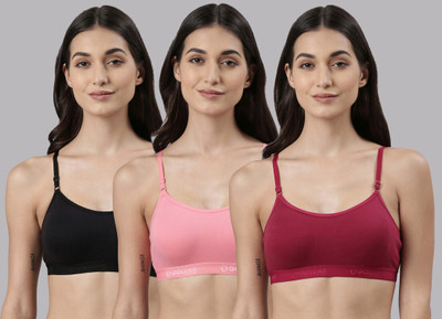 Dollar Missy Wire-Free Beginers Women Training/Beginners Non Padded Bra(Black, Maroon)