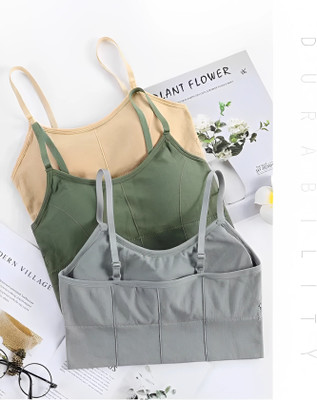 Lugo Imported 64.6 Women Everyday Lightly Padded Bra(Grey, Green, Beige)