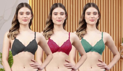 Beach Curve D-Padma Bra Women Minimizer Lightly Padded Bra(Black, Maroon, Green)