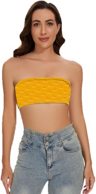 jovo Women Bandeau/Tube Non Padded Bra(Yellow)