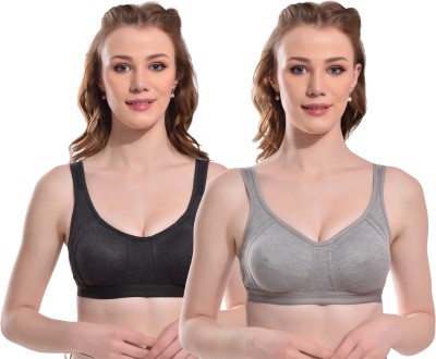 Viral Girl NA Women Sports Non Padded Bra(Black, Grey)