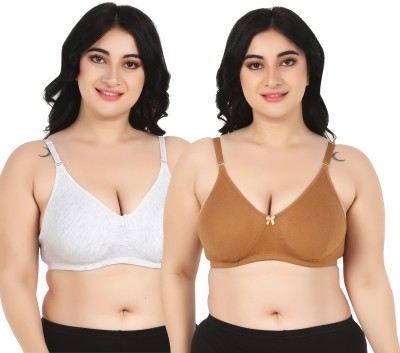 ESOROUCHA For Heavy Bust Women Women Full Coverage Non Padded Bra(White, Gold)