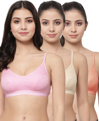 COLLEGE GIRL SB08 Women Sports Non Padded Bra(Pink, Beige, Orange)