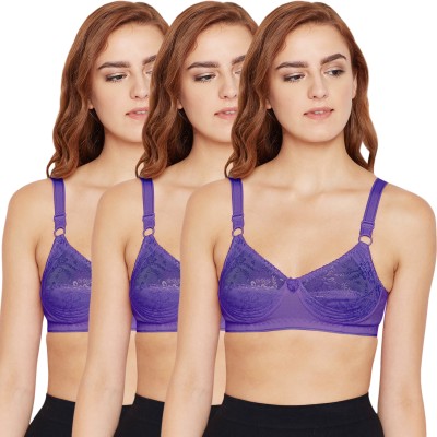 BodyCare FK-5583D.PU-3PCS(B) Women Full Coverage Non Padded Bra(Purple)