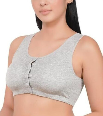 Goness Oripower Women's Cotton Spandex Padded Front Open Baby Feeding Moms Maternity Nursing Bra Women Maternity/Nursing Lightly Padded Bra(Grey)