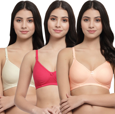 Docare Women T-Shirt Lightly Padded Bra(Orange, Pink, Beige)