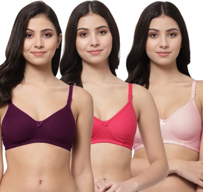 Docare Detachable Strap Women T-Shirt Lightly Padded Bra(Purple, Pink, Pink)