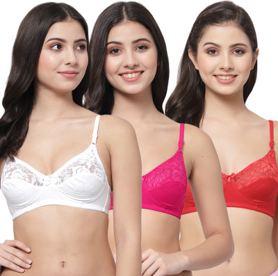 Docare NET21 Women Bralette Non Padded Bra(White, Pink, Red)